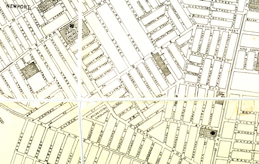 Map of Gresham in 1911 from 'Plan of County Borough of Middlesbrough 1911' (Middlesbrough Libraries)