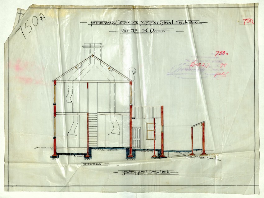 Drawings of 29 new house plans on Manor Street, Middlesbrough. 1898 (Teesside Archives)